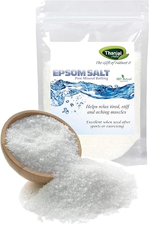 Thanjai Natural Epsom Salt 5kg for Muscle Relief, Relieves Aches & Pains, 5000g Pure 100% Natural Natural Method Made.