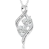 IDASANY Gifts for Mom from Daughter & Son- Sterling Silver Heart Cubic Zirconia Pendant Necklace for sister/daughter/nana Mother's Day Birthday(with GiftBox)