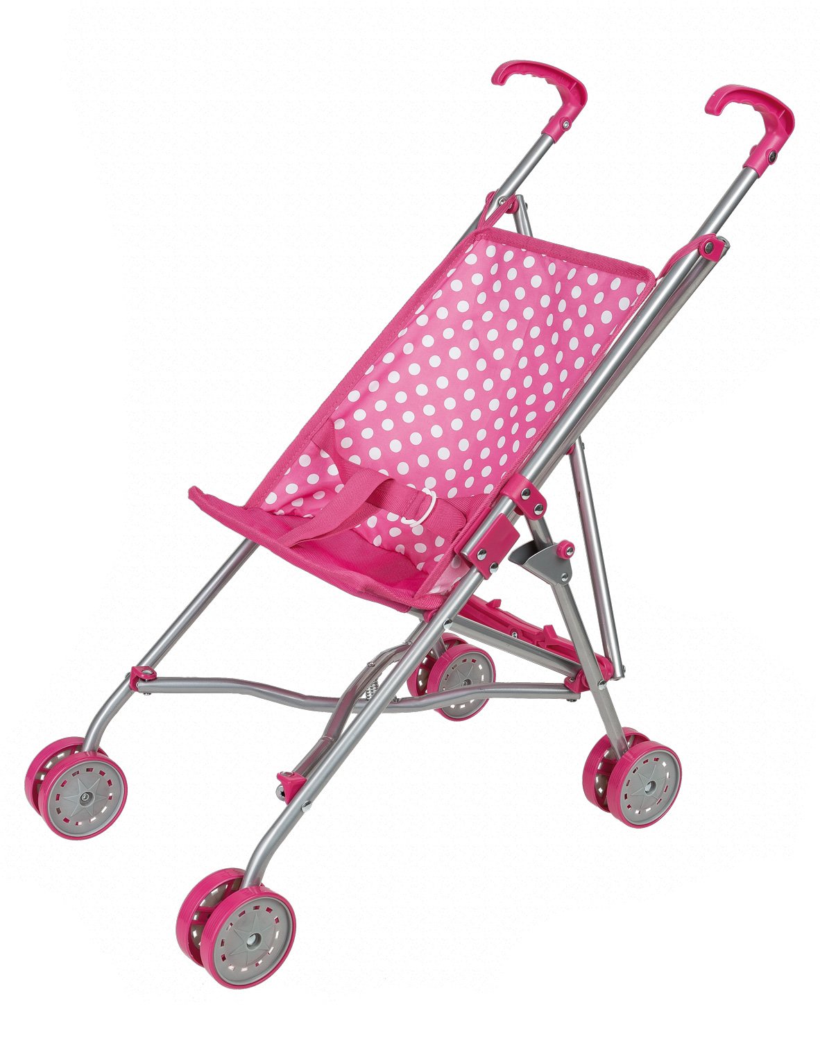 Idena 40068 Doll Buggy Folding Dots – Pink