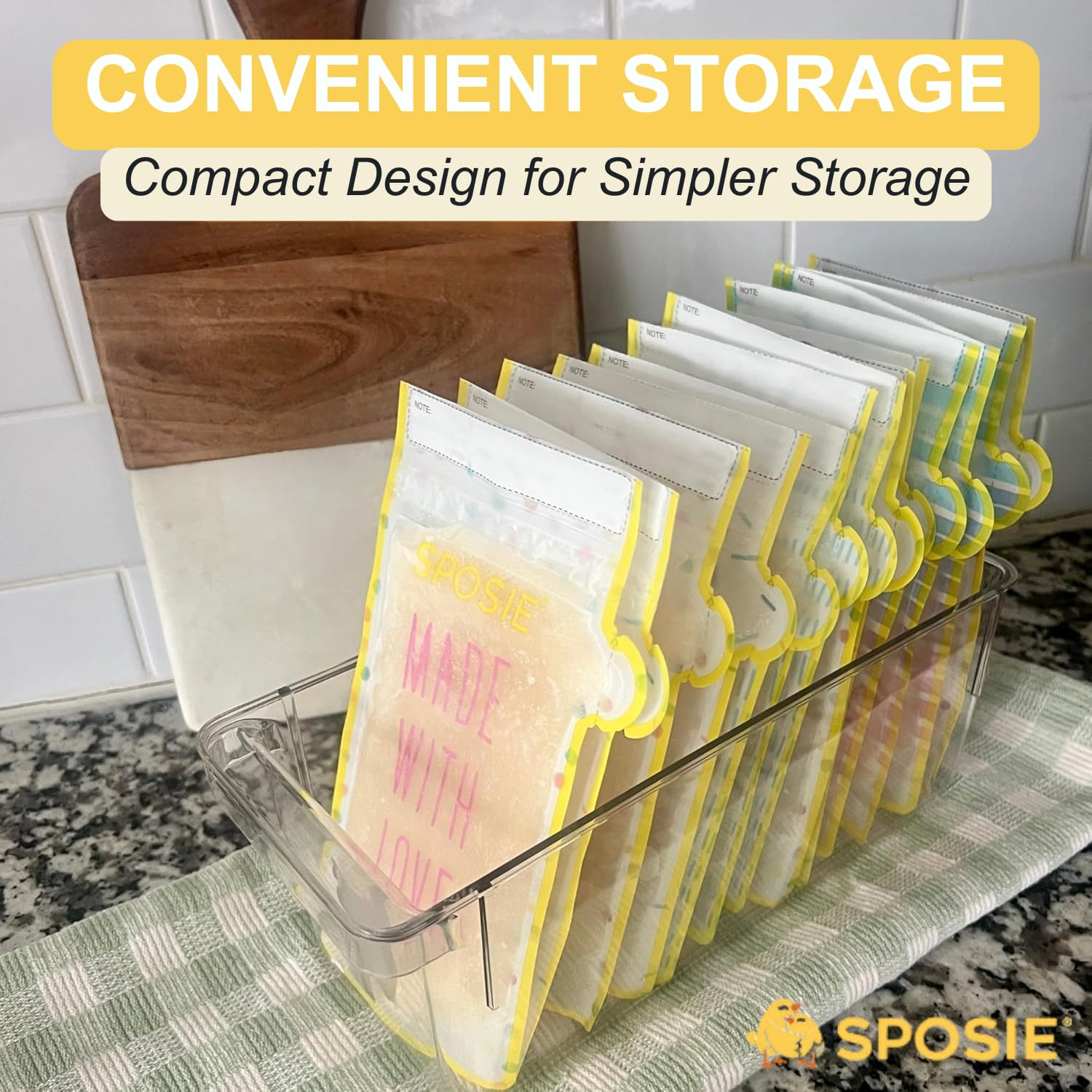 SPOSIE SimpleFeed Breast Milk Storage Bags | Feeding Made Easier | 8oz, 100 Count | Easy Pour, Temperature Sensor, Freezer Safe, Leak-Proof, BPA-Free
