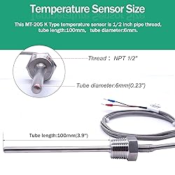 Twidec/2M NPT 1/2"inch (6X100MM) Pipe Thread