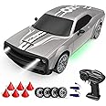 Remote Control Car RC Drift Car 2.4GHz 1:20 Scale 4WD 20KM/H High Speed Remote Control Cars Vehicle with LED Lights Drifting Tire 2Pcs Rechargeable Batteries Toy Cars for Adults Boys Girls (Silver)