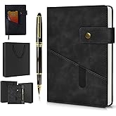vfaejll A5 Lined Leather Journal Notebook,Hardcover Journal Set with Pen and Gift Box,100Pages 100gsm Thick Ruled Paper Daily Diary for Men Women School,Travel,Business,Work,Writing 5.9" X 8.4"