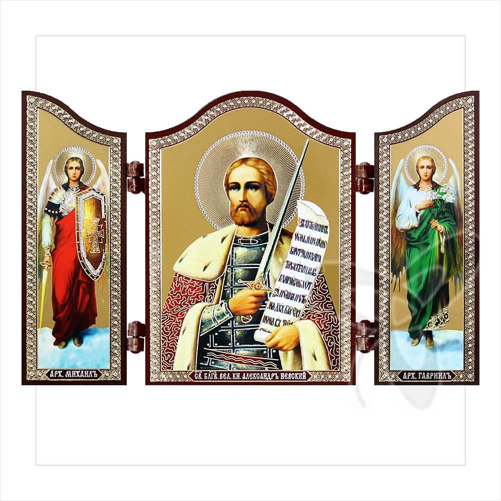 NKlaus Alexander Nevsky Christian Icon Triptych Saints Representation 1433