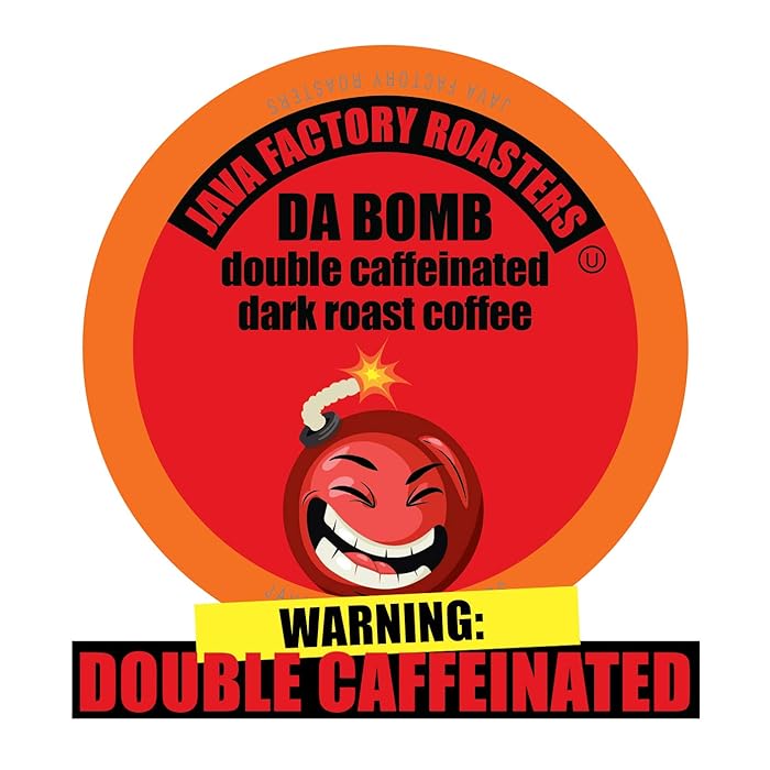 Java Factory Single Cup Coffee for Keurig K Cup Brewers, Da Bomb Extra Bold Double Caffinated, 80 Count