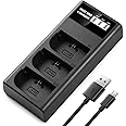 ENEGON LP-E6 LP-E6N LP-E6NH Triple Slot LCD USB Charger for Canon EOS 5D Mark II III and IV, 70D, 5Ds, 6D, 5DsR, 80D, 7D, and 7D Mark II, EOS 60D