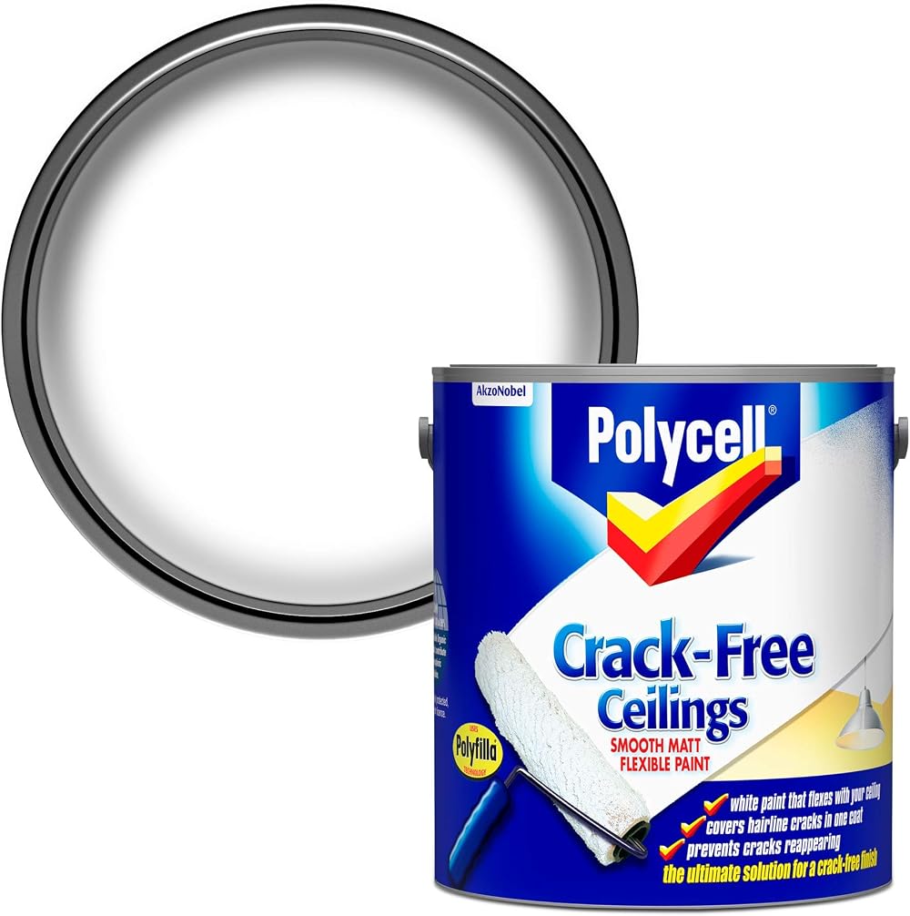 Polycell Crack-Free Ceilings Smooth Matt White 2.5L Paint