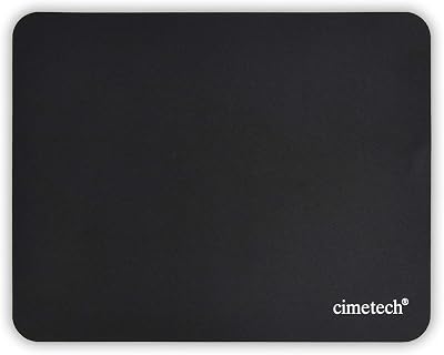 cimetech Mouse Pad 23 x 18 cm Ultra Thin Non-Slip Desk Mat Black