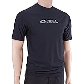 O'Neill Wetsuits Wetsuits UV Sun Protection Mens Basic Skins Short Sleeve Tee Sun Shirt Rash Guard, Black, X-Large