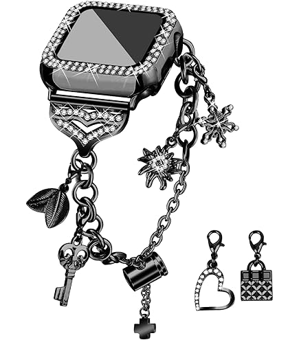 Amazon.com: Black Bracelet Band with Cute Charm Compatible  display picture 1