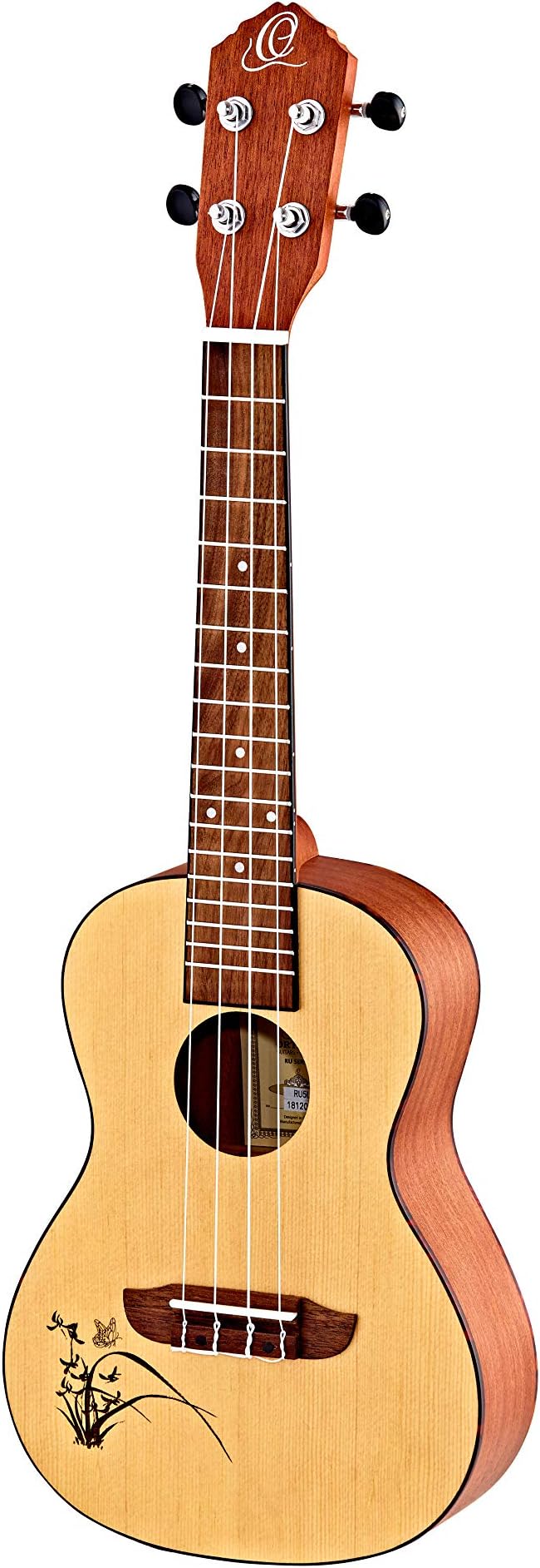 Ortega GuitarsConcert Ukulele Lefthanded โ Acoustic โ Bonfire Series โ Spruce, Sapele, Natural (RU5L)