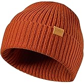 FUQILA 100% Merino Wool Cuff Beanie Hat, Unisex Warm Winter Caps Soft, Breathable & Cozy Stretchy Knitted Cuffed Cap