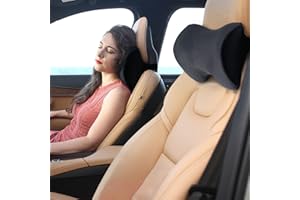 SPRFUFLY Make Relaxing Car Headrest Pillow, Car Pillow for Driving with Adjustable Strap, Breathable Removable Cover & Ergonomic Design - Softness Travel Car Neck Support Pillow(Black, 1PC)