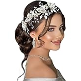 Mpoikba Bridal Hair Accessories, Pearl Adorned Wedding Hair Pieces for Brides, Flower Hair Combs for Bride