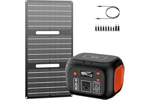 ENOFLO 30W Portable Foldable Solar Panel Charger for Outdoor Camping 12 Volt Waterproof High Efficiency Solar Panel Kit & Portable Power Station 97Wh Power Bank 26400mAh Battery Pack Fasting Charging 150W AC