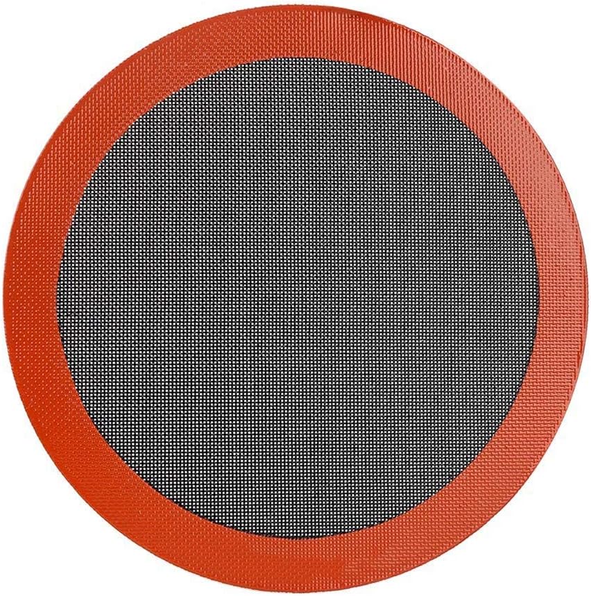 Round Silicone Baking Mat Pizza Mat with Perforated Mesh Heat Resistant Toaster Pad, Reusable Non-Stick -12in