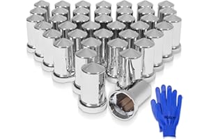 HQALTY 40PCS 33mm Lug Nut Covers Bullet Flanged ABS Chrome Plastic Push-on Nut Cover Caps for Semi Trucks