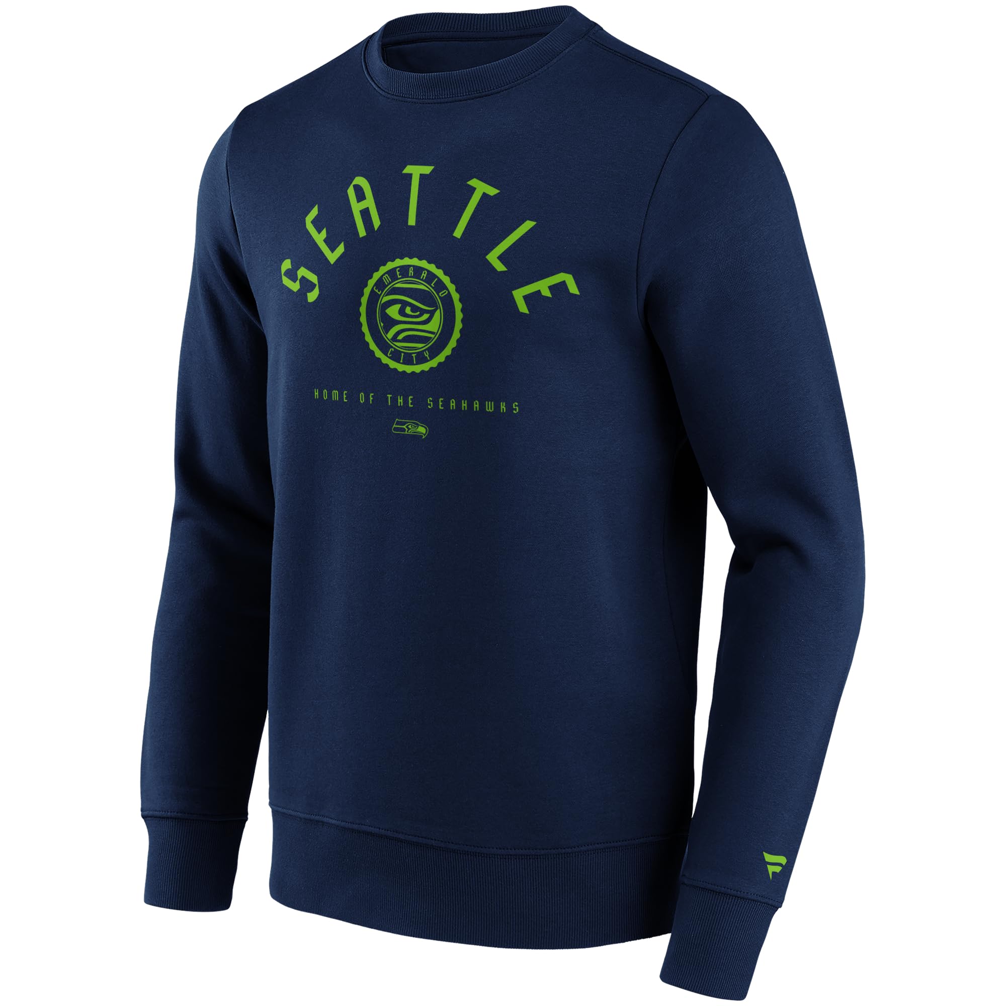 Fanatics Seattle Seahawks Stamp NFL Crew Sweatshirt Navy