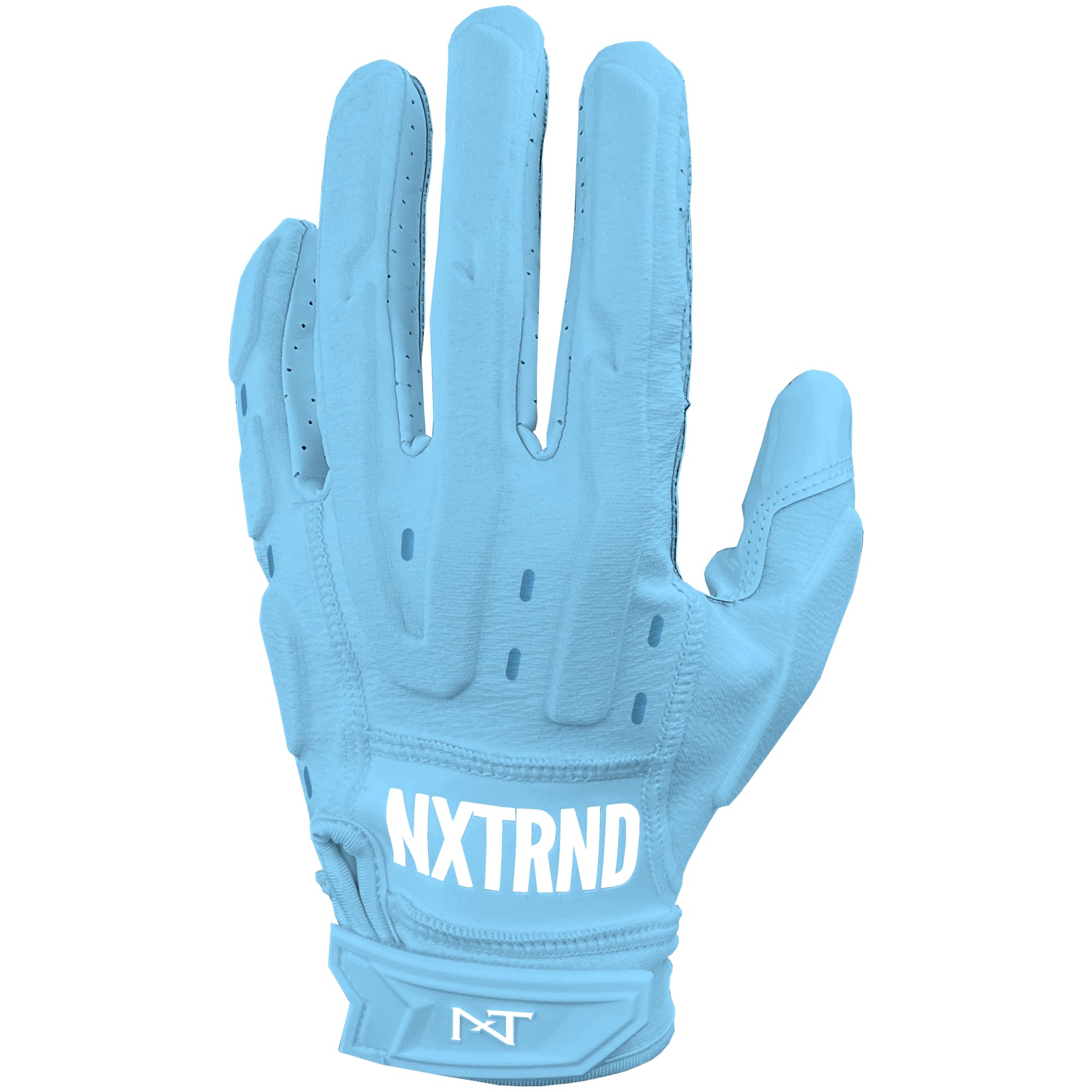 Photo 1 of Nxtrnd G3 Pro Padded Football Gloves, Sticky Padded Receiver & Lineman Gloves (Columbia Blue, XX-Large)