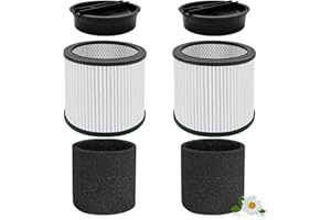 Nerans 2 Pack 90304 Replacement Filter Compatible with Shop Vac 90304 90350 90333 Wet Dry Vac Cartridge Filter with lids and 