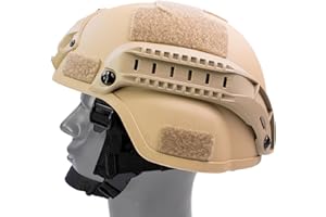 BOOIU Tactical Helmet Airsoft Fast Helmet Airsoft Ballistic Helmet - Thick Version PJ Helmet Black Green Tan M Size