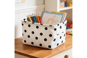 Linen Storage Basket,Desktop Organizer Baskets for Makeup Cosmetics, Collapsible Woven Storage Box for Bathroom Bedroom, Deco