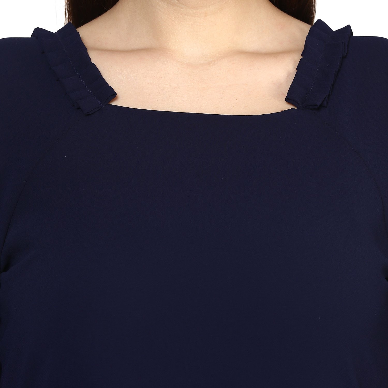 rare women navy blue georgette top (ep1211)