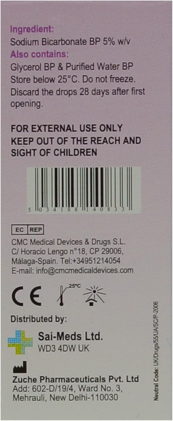 Sodium Bicarbonate Ear Drops Softens Ear Wax And Eases Discomfort (10 Packs), 10 ml (Pack of 10) - Image 5