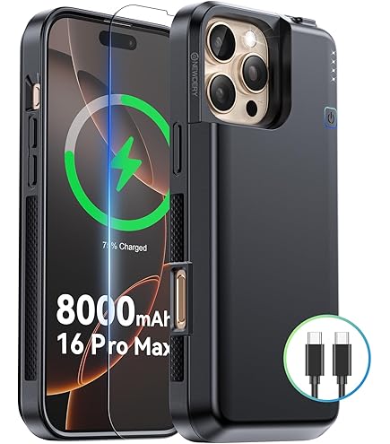 Amazon.com: Wireless Charging Case for iPhone 16 Pro Max, 12000mAh