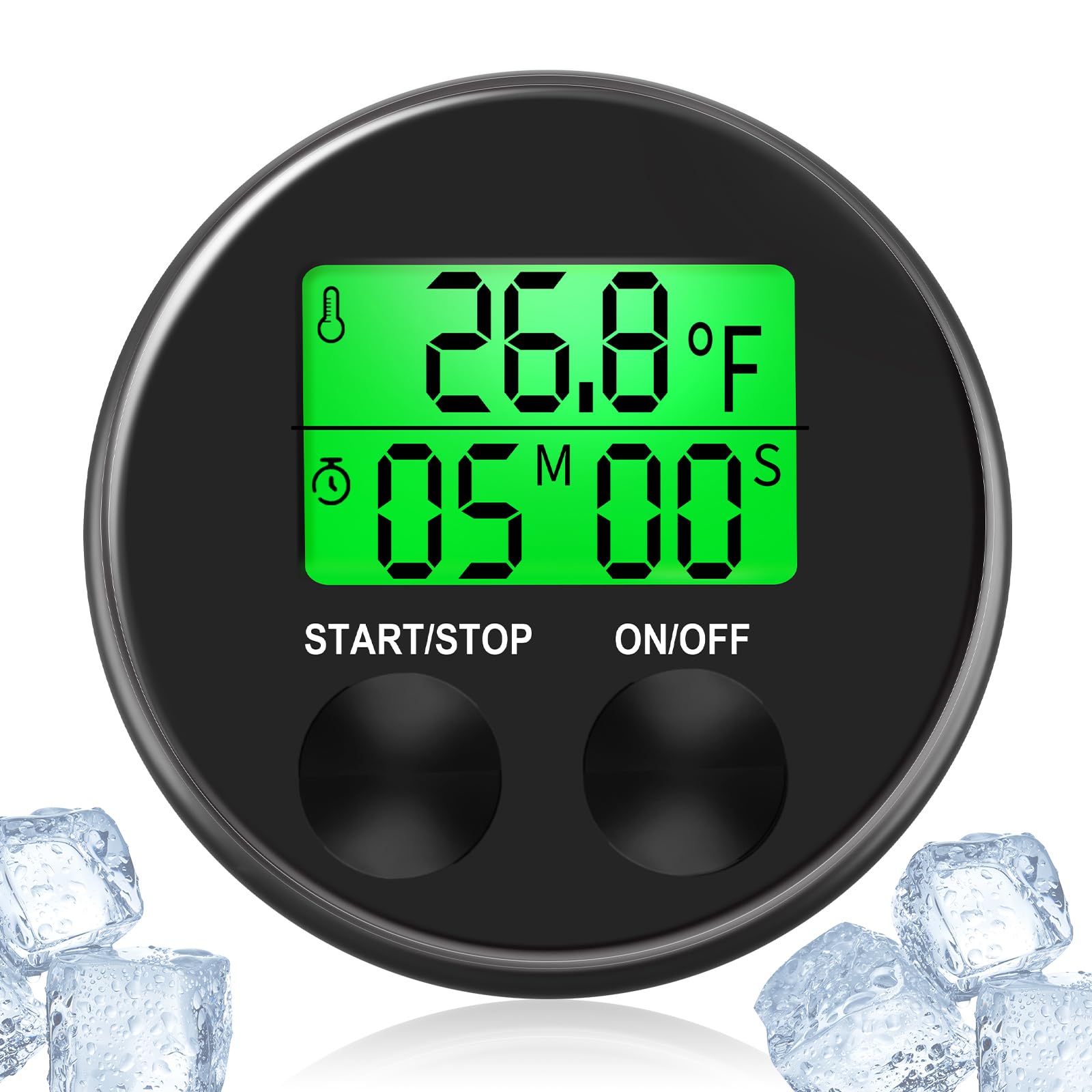 Photo 1 of 2-in-1 Ice Bath Thermometer with Timer, Cold Plunge Thermometer for Ice Bath Floating, -4?~158?? IPX7 Waterproof