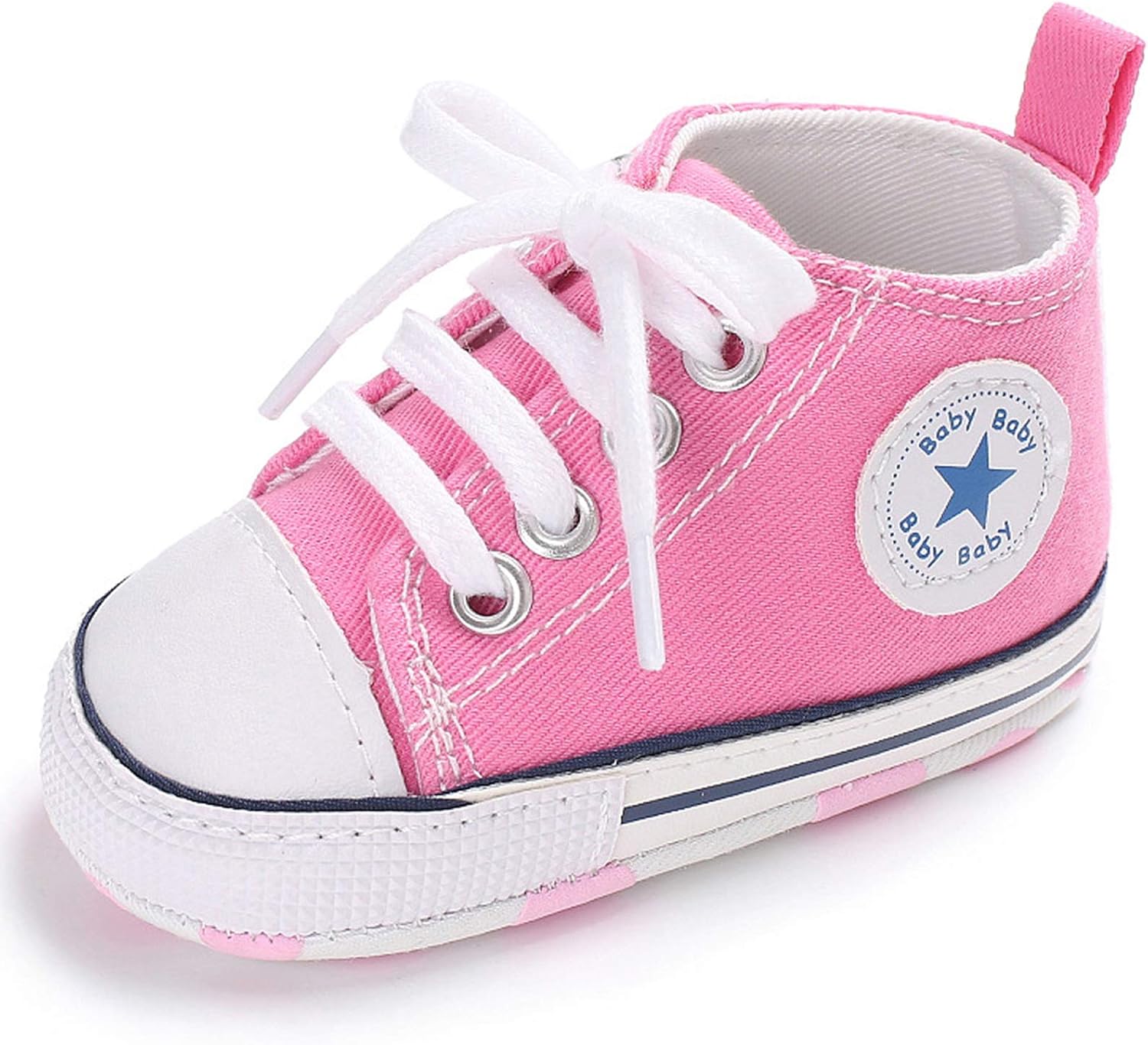  | Antheron Baby Girls Boys Canvas Shoes Soft Sole Toddler First Walker Infant High-Top Ankle Sneakers Newborn Crib Shoes | Sneakers