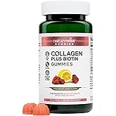 NatureWise Collagen Gummies - Hydrolyzed Collagen Gummies - Type 1 & 3 Peptides for Women + Biotin, Vitamin C, E, & Zinc for Hair Skin and Nails Support - 60 Count[1-Month Supply]