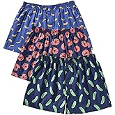 Cinvik Mens Boxer Shorts Funny Boxers Sleep Short Plaid Cotton Loose Woven Boxers for Men Small Medium Large