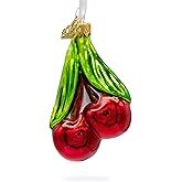 Cherries Glass Christmas Ornament