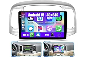 Inefala [4+64GB] Android 15 Car Radio for Hyundai Accent 2006-2011 with Wireless Carplay/Android Auto, 9 Inch HD Touchscreen 