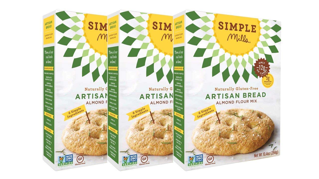 Simple Mills Almond Flour Mix, Artisan Bread, 10.4 Ounce (Pack of 3