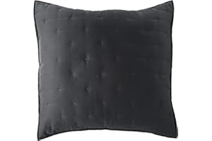 Amazon Aware Recycled Polyester and Cotton Blend Quilt Sham, Large Euro, Charcoal, 32" x 32"