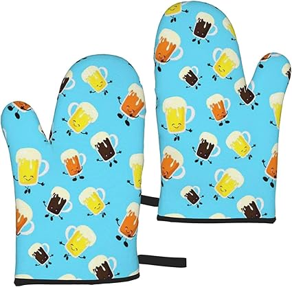 Amazon キッチンミトン ビール 酒柄 オーブンミトン 鍋つかみ 綿製 耐熱ミトン キッチン用品 キッチンミトン オーブングローブ かわいい フリーサイズ 耐 手袋 鍋つかみ ミトン オンライン通販