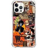 Ricin Relun Halloween Collage Phone Case Mystical Collage Art for iPhone 15 Pro, Retro Aesthetic Halloween Pumpkin Case for Girls Women Men, Unique Trendy TPU Bumper Cover Case for iPhone 15 Pro