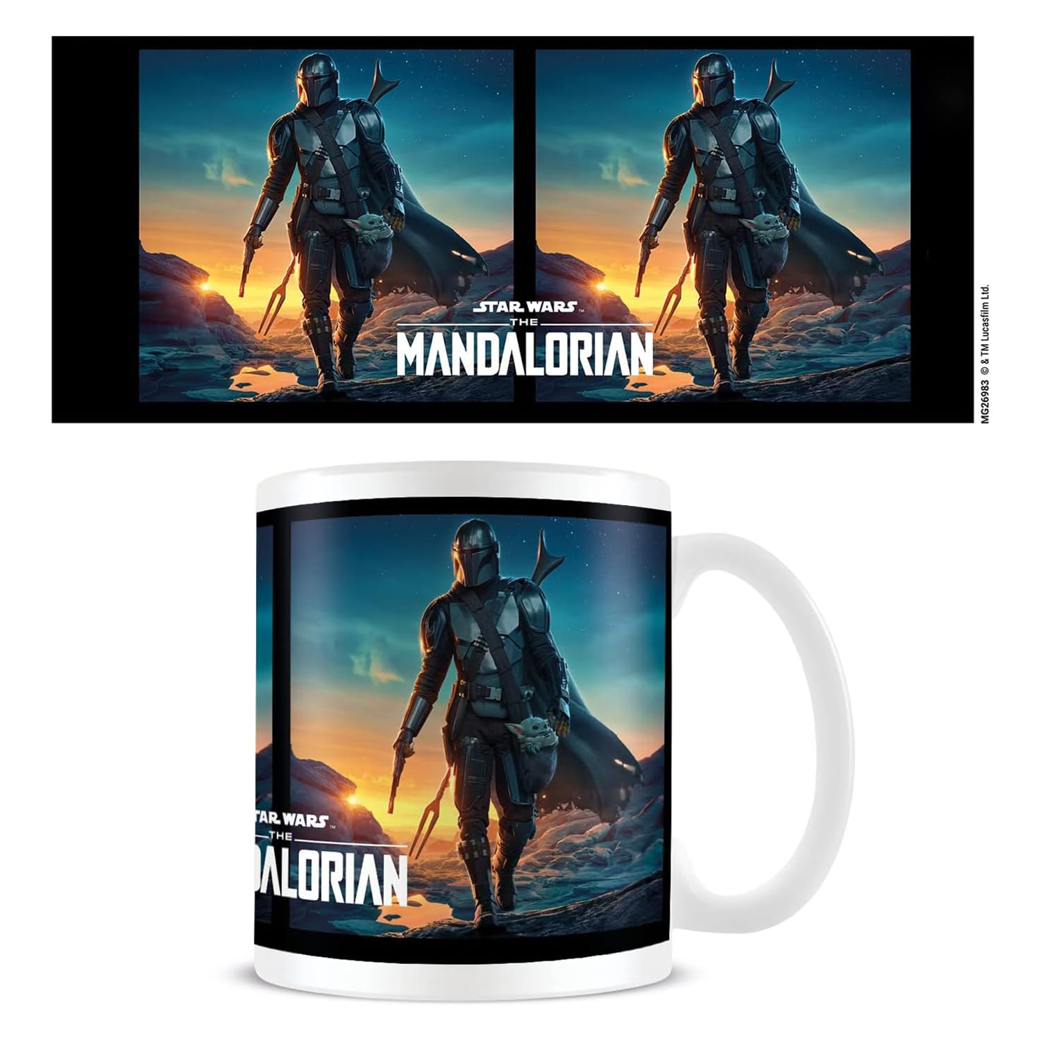 Pyramid International MG26983 Star Wars: The Mandalorian Presentation Gift Box (Nightfall Design) 11oz Ceramic Mug-Official Merchandise, White