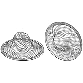 STFRBTH 2PCS 2" Sink Strainer, Stainless Steel Mesh Kitchen Drain Filter, Round Basket Drain Catcher for Bathroom, Bathtub, Wash Basin, Floor Drain
