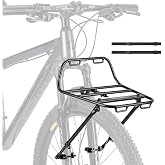 Bike Front Rack - Front Bicycle Cargo Rack with Struts - Front Mount Aluminium Pizza Rack Bike Rack for Mountain, Gravel,Touring Bikes