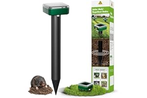 X-OCTENOL 4 Pack Mole Repellent Solar Powered, Outdoor Groundhog Deterrent Repeller, Ultrasonic Mole Stakes Waterproof Gopher Repellent to Get Rid of Vole Snake from Garden Lawn Yard