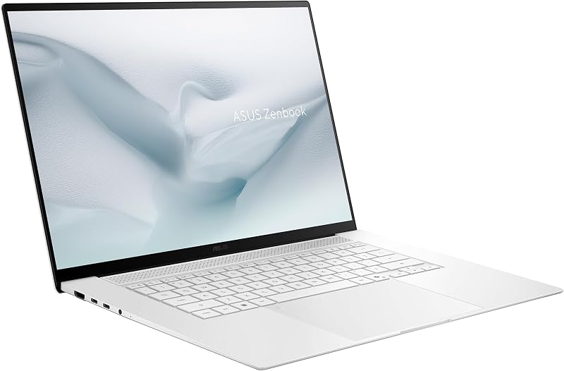 Zenbook S16 OLED UM5606GA-SR340W Copilot+ PC - Portátil 16" 3K 120Hz (AMD Ryzen AI 9 465, 32GB RAM, 1TB SSD, Radeon 880M, Windows 11 Home) Teclado QWERTY Branco Escandinavo - Espanhol