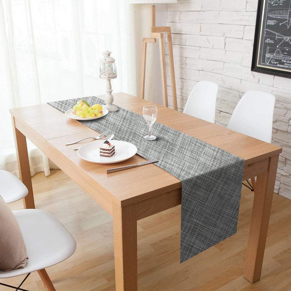 Durable PVC Table Runners Washable Woven Vinyl Table Runner