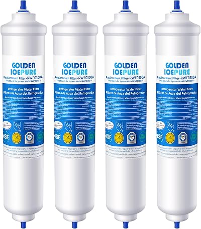GOLDEN ICEPURE Refrigerator Water Filter for Samsung LG 4 Pack