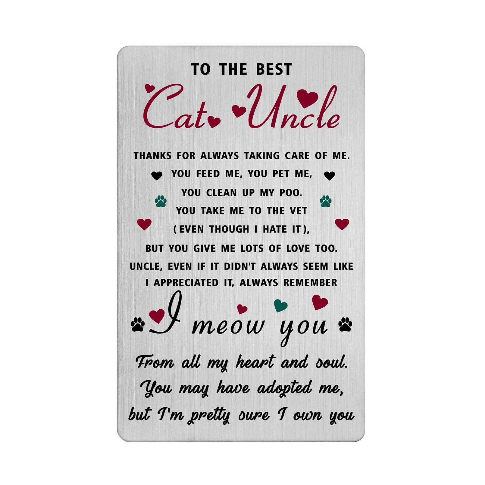 Richesele Cat Uncle Gifts for Men - Best Cat Uncle Ever Gifts Card from Cats to Uncle - Uncle Fathers Day Christmas Card from Cats