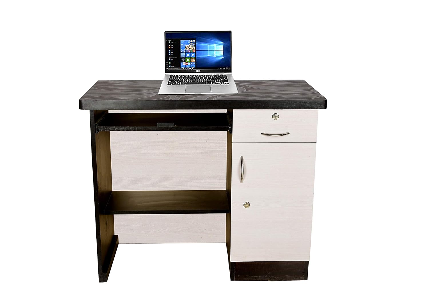 Asha Furniture Office Desk With Drawers Storage White Black Amazon In Furniture Computer Desk With Storage Drawers