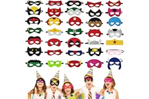 SUPRBIRD Superhero Masks for kids, 35 PCS Eye Masks Set Birthday Party Favors Decorations, Children Masquerade Aengers Super Heroes Cosplay Supplies