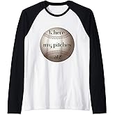 Funny Baseball Where my Pitches at? Raglan Baseball Tee